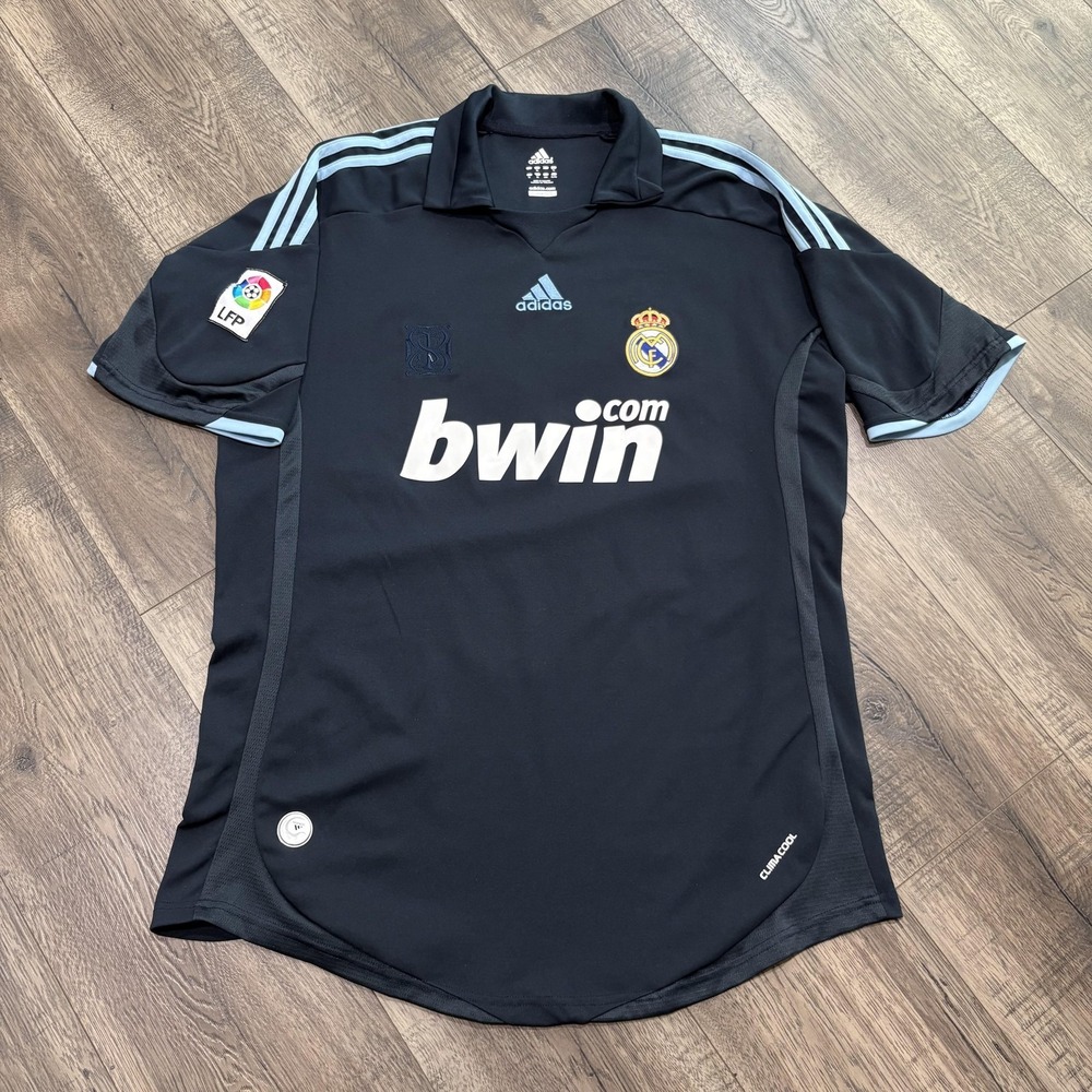 Real Madrid 09/10 Soccer Jersey Mens XL Adidas Ronaldo 9 Bwin ClimaCool LFP - Picture 1 of 12